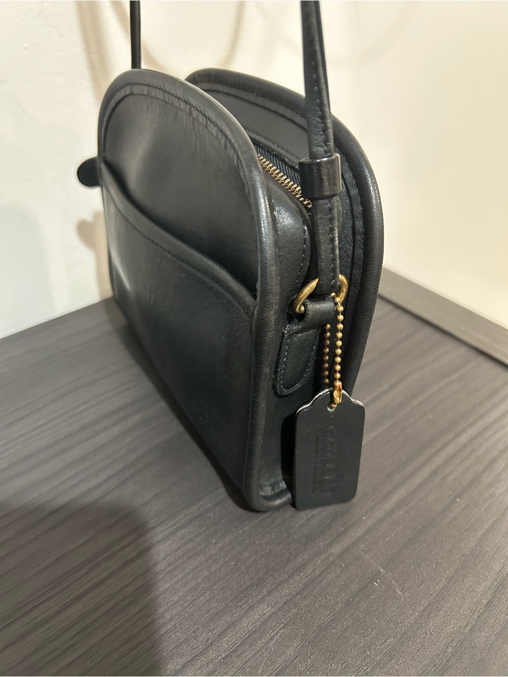 Coach Vintage Abbie Small Black Leather Crossbody EUC